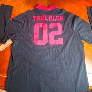NWT True Religion Long Sleeve Rugby Polo Shirt XXL